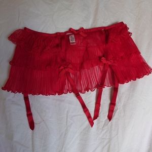 Agent provocateur red lace garter belt